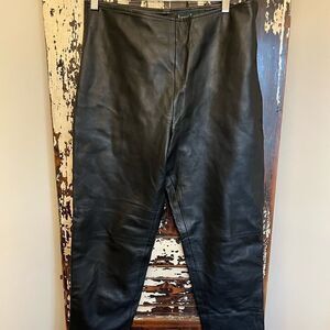 EUC 1980s Harvé Benard Straight Leg Leather Pants Vintage High Waist Size 12 PL